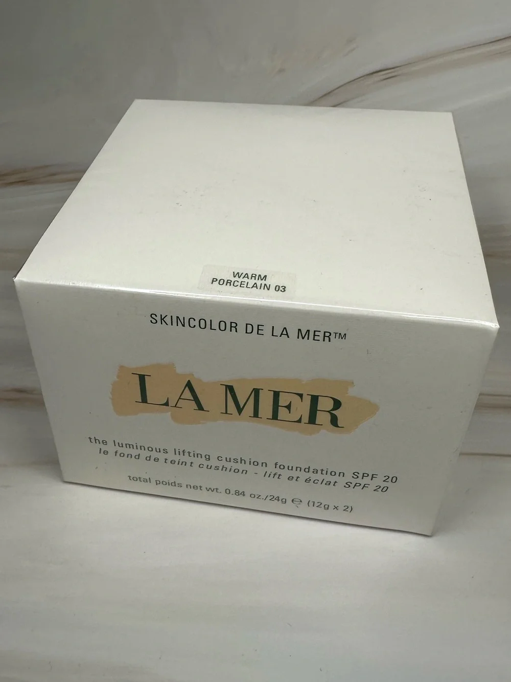 La Mer The Luminous Lifting Cushion Foundation SPF 20 Warm Porcelain 03 New
